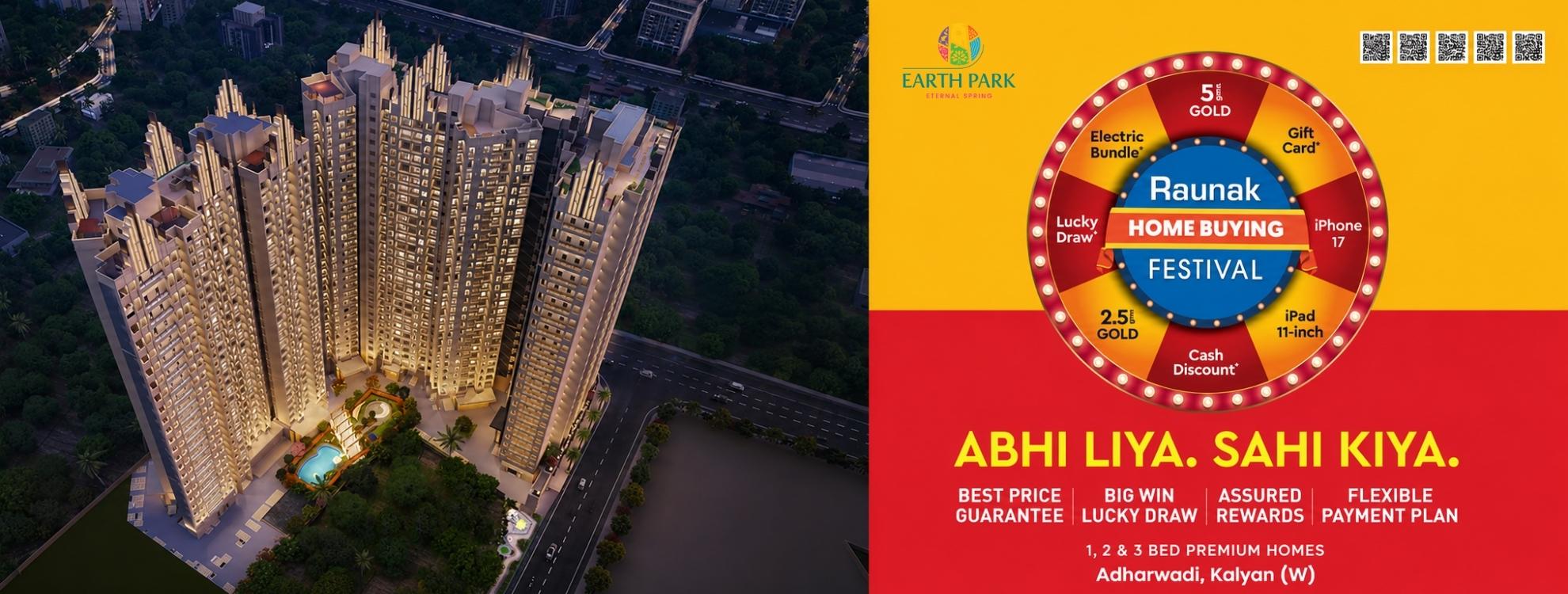 Raunak Earth Park | 1,2,3 BHK Flat for sale